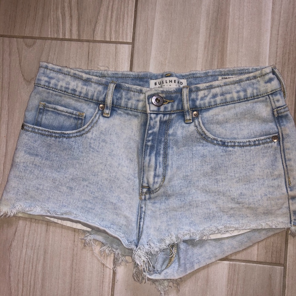 Light washed high waisted shorts